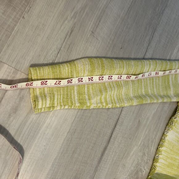 Moth Anthropologie Lightweight V Neck Sweater Lime Green Boho Hippie Womens Sz L - Picture 11 of 11
